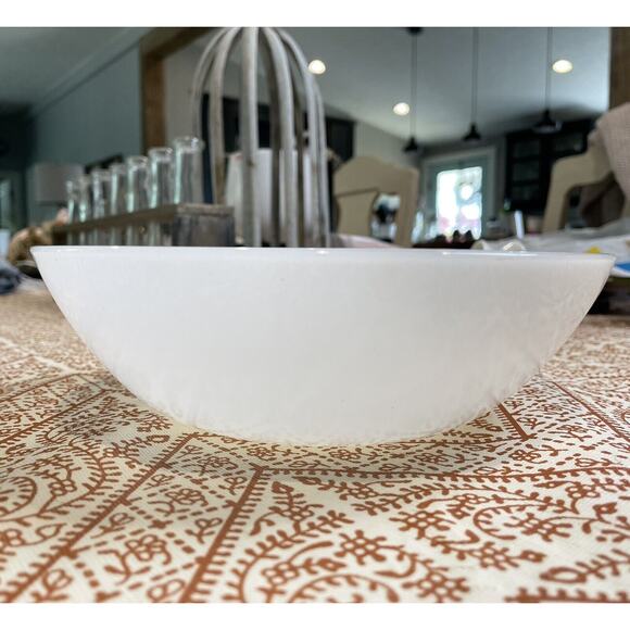 Vintage Anchor Hocking Fire King Serving Bowl Green Meadow Floral Multipurpose - Picture 2 of 5